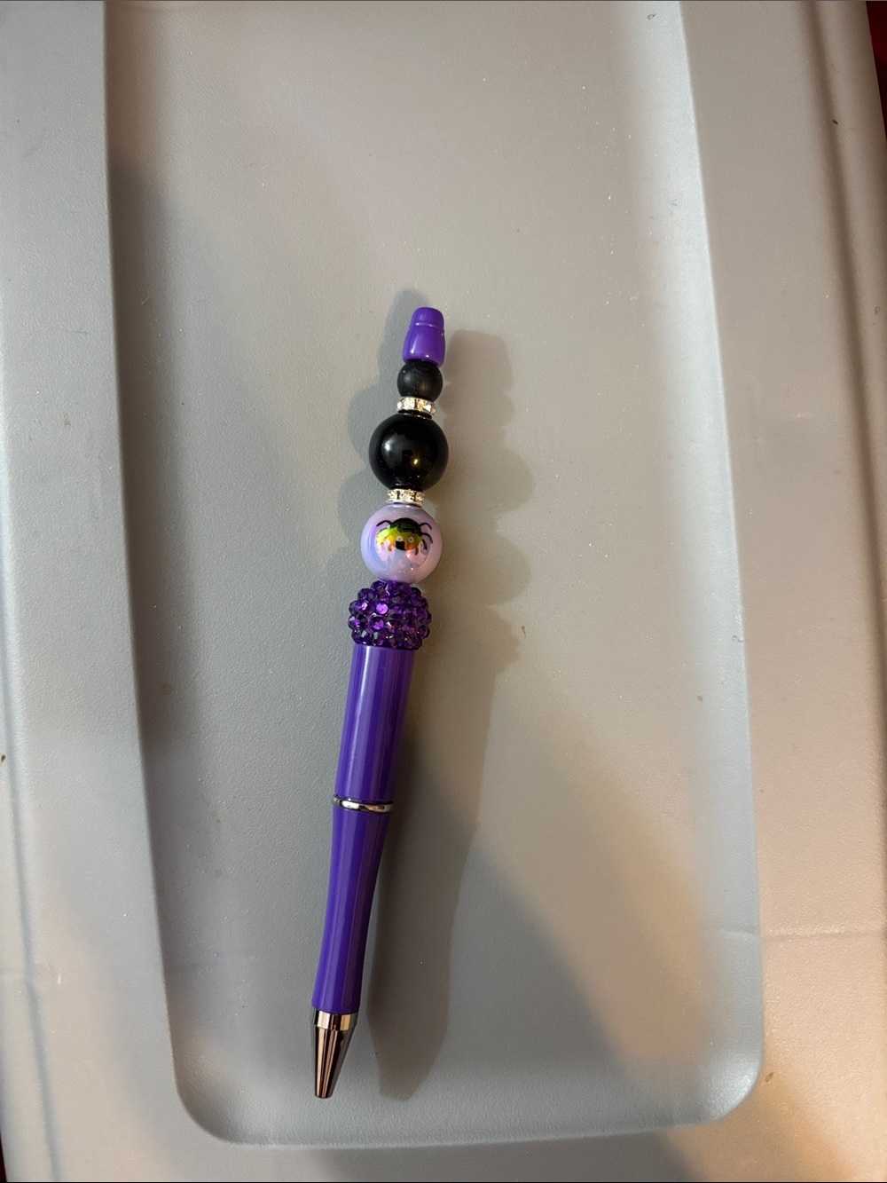 Purple Decorative  Pen with Bead Charm
